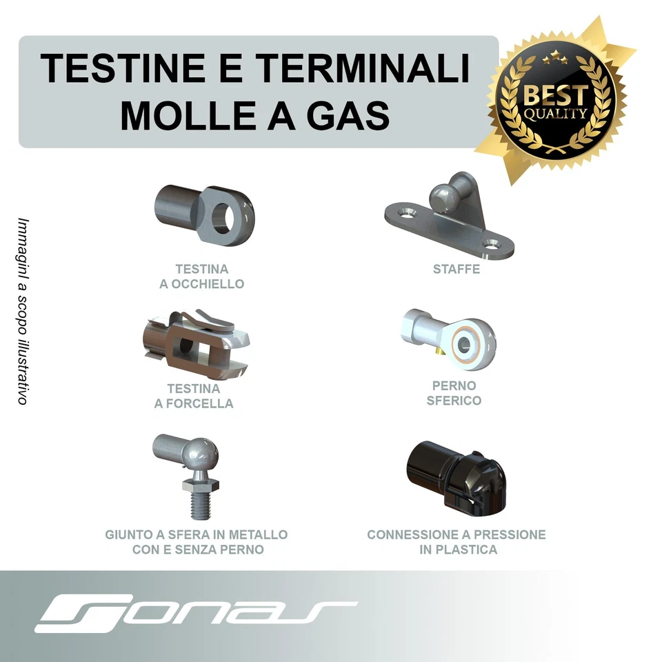 Attacchi, staffe supporto, Raccordi Per Molla Molle a Gas vari modelli - Immagine 1 di 4