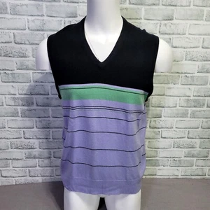 Vintage 80s 90s La Mode Mens M Cashmerlon Acrylic Golf Preppy Sweater Vest - Picture 1 of 8