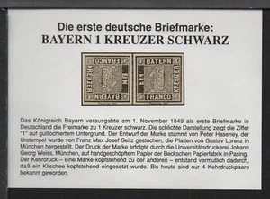 ✔️ GERMANY Bayern 1 Kreuzer schwarz Kehrdruck Paar, FAKSIMILE von 1991 - Picture 1 of 2