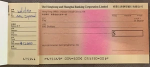 Collectible RARE Partially Used Hong Kong Bank Cheque Book - FREE Shipping! - Picture 1 of 3