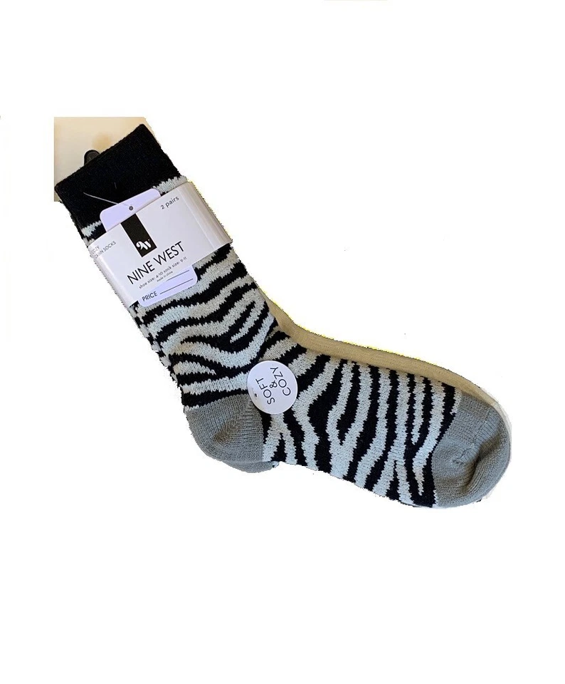 Nine West 2 pares de calcetines de cabina suaves y acogedores grises/negros 9-11 Foto 1 de 1
