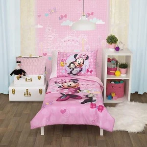 Set biancheria da letto bambino Minnie Mouse 4 pezzi rosa lenzuola bambina piumone federa - Foto 1 di 9