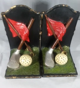 Set Of 2 Golf Book Case Ends  - Picture 1 of 3