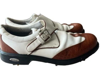 Ecco VINTAGE 90's Leather Monk Strap Golf Womens Shoes Cleats Size 40 (9 US) - Image 1 of 4