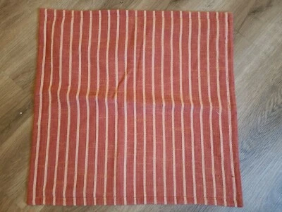 Pottery Barn "Red-Orange Striped" 18" Pillow Cover - Image 1 of 4
