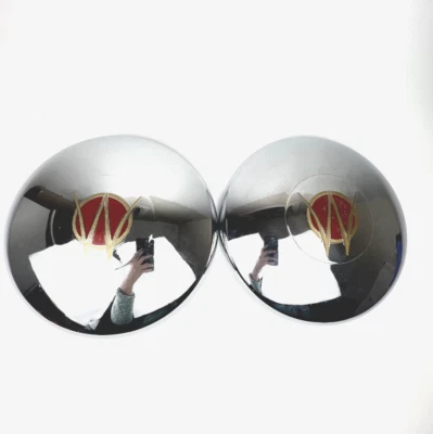 1948 1949 1950 1951 Willys Overland Jeepster Pair (2) Hubcaps Chrome - Image 1 of 4