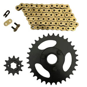 Cadena de transmisión dorada 520x60 y piñones 12/32 para Polaris RZR 170 se adapta a 2009-2016 - Imagen 1 de 1