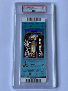 Joe Flacco Signed Super Bowl XLVII Ticket  Autograph Graded PSA 9 MVP Auto - Picture 1 of 3