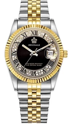 Reginald Мужские наручные часы серебро белое золото черный аналоговый кварц новый аккумулятор. Новый - Изображение 1 из 3