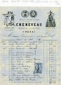 Dépt 16 - Cognac - Belle Entête Rare Arquebusier Constructeur du 27/12/1880 - Picture 1 of 1