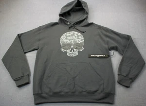 Karl Lagerfeld Paris Herren grau Sonnenbrille Totenkopf Logo Sweatshirt Hoodie neu mit Etikett M - Bild 1 von 4