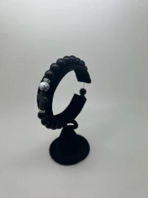 Pulsera ojo de tigre cuerda elástica cruz acero inoxidable hematita piedra natural de 8 mm Foto 1 de 4