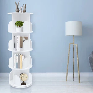 4 Tiers 360° Rotating Bookshelf Bookshelf Organizer Floor Standing Storage Shelf - Picture 1 of 12