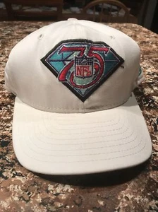 Cappello Berretto Snapback NFL 75th Anniversary Vintage anni 90 Vintage Bianco AJD - Foto 1 di 11