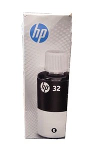 HP 32 Black Ink Bottle - NEW / WORN BOX - EXP: MARCH 2025 - FREE SHIPPING - Picture 1 of 4