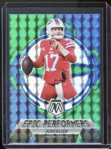 JOSH ALLEN 2023 Panini Mosaic Football 'Epic Performers' Bills SP Green Prizm - Picture 1 of 2