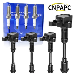 4PCS Ignition Coil+Spark Plug Pack For Ford Escape Fiesta Fusion 1.6L I4 UF674 - Picture 1 of 11