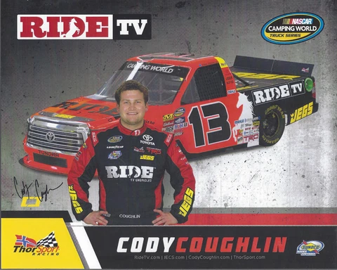 2017 CODY COUGHLIN "RIDE TV THORSPORT RACING" #13 NASCAR CWTS TRUCK POSTCARD Cover