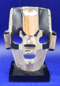 Mexican Abalone Mayan Aztec Burial Death Mask Folk Art Sculpture Retro MCM - Picture 1 of 6