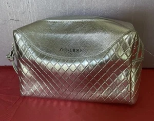 shiseido makeup bag. Color: Silver . Zipper Closure. - Picture 1 of 11