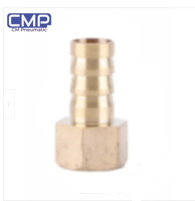 6mm - 1/4" BSP  Brass Female Barb Hose Tail Fitting Fuel Air Water Hose Oil - Image 1 of 4