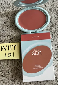 TARTE Sea Breezy Cream Blush PEACH SUNSET (Peachy Pink) .17oz/5g FULL SZ; RET$27 - Picture 1 of 13