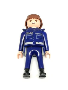 PLAYMOBIL figurine police city gillet chemise bleu logo POLICE - Photo 1/1