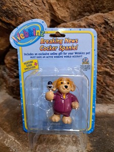 GANZ WEBKINZ - BREAKING NEWS COCKER SPANIEL DOG  2" TALL FIGURE (NEW) SERIES 2