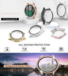 For Samsung Galaxy Watch 4 6 40/44m Bling Case Cover Full Glass Screen Protector - Picture 1 of 15