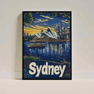 Sydney Print Travel Poster Australia Travel Gift Wall Art Poster Perfect Home - Picture 1 of 4