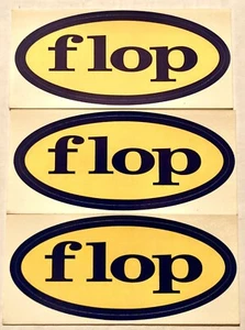 JUEGO DE 2 PEGATINAS FLOP RARO VINTAGE MEDIADOS DE LA DÉCADA DE 1990 LOGOTIPO CLÁSICO/FUENTE PUNK ROCK - Imagen 1 de 2