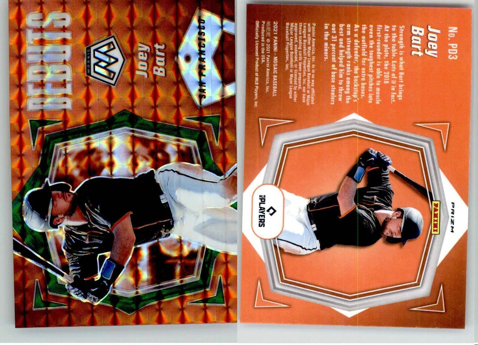 Joey Bart 2021 Mosaic Debuts Prizm PD3 Giants RC Rookie - Image 1 of 1