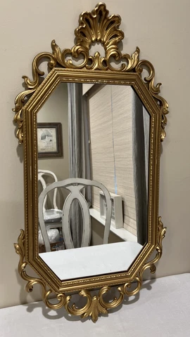 Syroco Vintage 1963 Ornate Gold Painted Decorative Mirror Cover