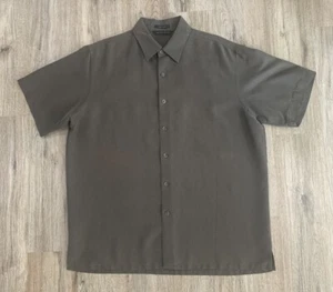 Axist Brown Men’s Sheen Silky Surf Soft Button Up Shirt Large - Picture 1 of 15