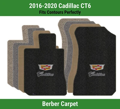 Alfombrillas delanteras Lloyd Berber para '16-20 CT6 con escudo negro/plateado sobre Cadillac Scrip Foto 1 de 4