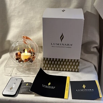 NEW Luminara Fall Berry Pumpkin w/Flame Effect Candle Ornament W/ Remote Control - Image 1 of 4
