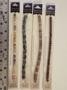 LOT-BLUE MOON STONE AGE SEMI-PRECIOUS BEADS-AFRICAN TURQUOISE-GREEN-GREY AGATE** - Picture 1 of 7