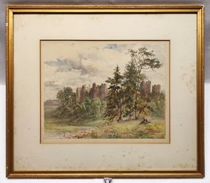 PAIR OF "JAMES LEES BILBIE" WATERCOLOUR PAINTINGS LUDLOW CASTLE & LUDFORD BRIDGE - Picture 1 of 24