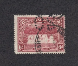 TASMANIA: 1899-1900 6d Lake pictórico Perf 14 SG 236 Perf OS £42 para uso normal - Imagen 1 de 1