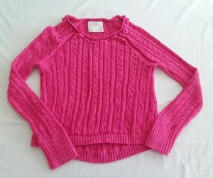 JUSTICE Girls Pink Crochet Knit Sweater Sz 10 - Picture 1 of 2