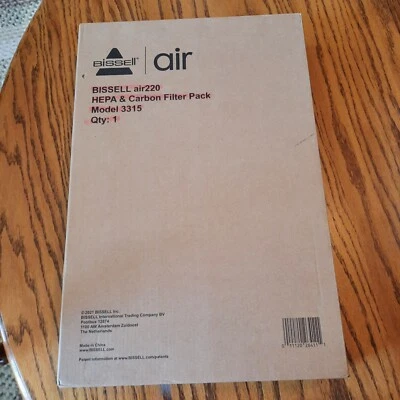 Paquete de filtro de carbono y hepa Bissell Air220 3315 genuino OEM nuevo  Foto 1 de 4