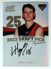 2023 Select Legacy Draft Pick Signature *GOLD* DPSG25 Lewis Hayes Essendon