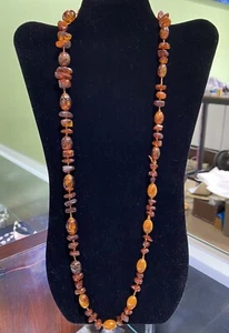 Natürliche Baltische Cognac Bernstein Perlen Vintage Halskette Blase Einschlüsse 42,g - Bild 1 von 9