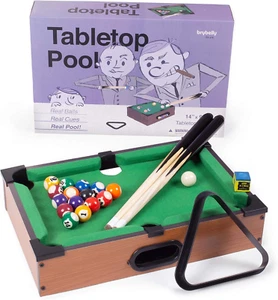 Tabletop Pool, Mini Pool Table & Billiard Set | Small Billiards Game with 16 Res - Picture 1 of 7