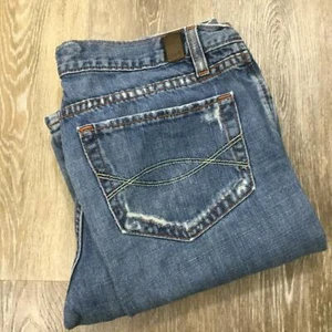 ABERCROMBIE & FITCH Emma Boot Cut Low Rise Blue Denim Jeans Women's Size 6 Short - Picture 1 of 11