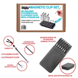 IckySticky Magnetic Clips with Rubber Tips (12pcs) and Metal Storage Box/Base - Bild 1 von 1