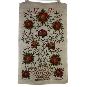 Vintage Leinen Geschirrtuch 2er Set John L Gieroch 16x26,5 Floral - Bild 1 von 7