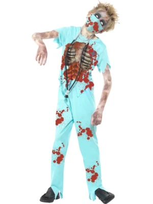 Zombie Costume Boys Costume Halloween Fancy Dress Outfit Kids Convict - Image 1 of 2