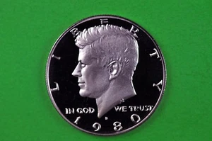 1980er Jahre Kennedy Half Dollar Deep Cameo US Edelstein Proof Münze - Bild 1 von 1
