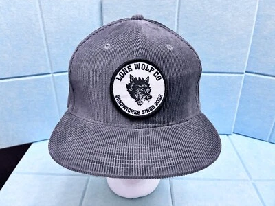 Lone Wolf Sandwich Co 灰色球帽帽平沿帽灯芯绒风格  — 第 1/4 张图片